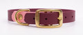 Collare bicolore bordeaux con capo fibbia rosa e fibbia in ottone